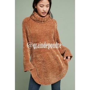 Moth Anthropologie Camel Chenille Tunic Sweater M
